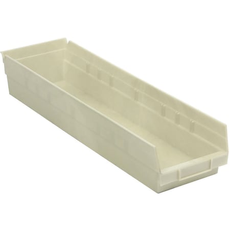 Global Industrial Shelf Storage Bin, Polypropylene, Tan, 4 in H, 6-5/8 in W 184842BG